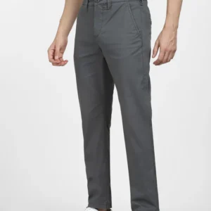 Shoppiolevk Dark Grey Mid Rise Slim Fit Pants