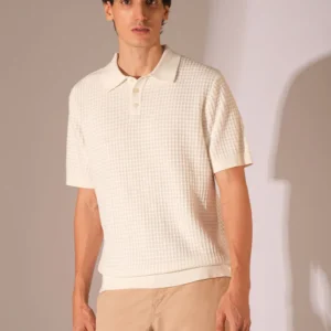 Shoppiolevk Beige Organic Cotton Structured Polo