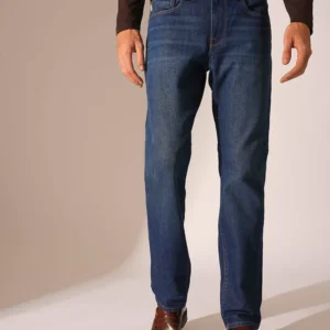 Shoppiolevk Blue Mid Rise Straight Fit Jeans